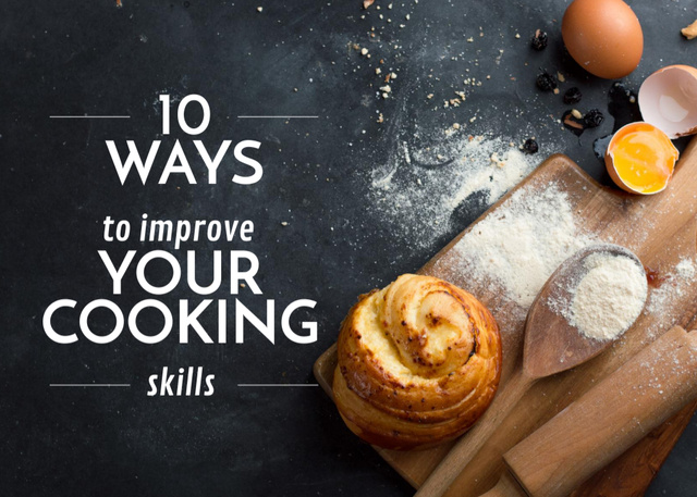 Expert Tips And Tricks For Cooking Skills with Baked Bun Flyer 5x7in Horizontal Šablona návrhu