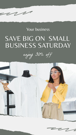Save 30 Off on  Small Business Saturday Instagram Story Modelo de Design