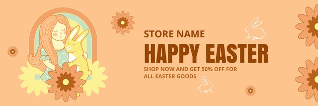 Template di design Discount on All Easter Goods Twitter