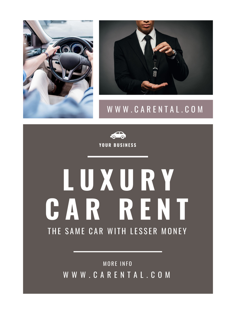 Luxury Vehicle Hire Service Poster US Design Template