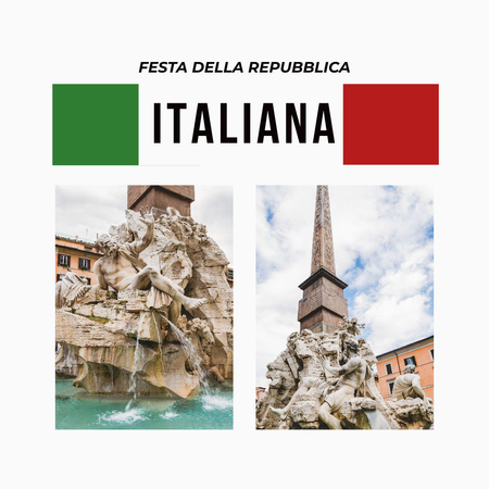 Приветствие Festa Della Repubblica Italiana Instagram – шаблон для дизайна