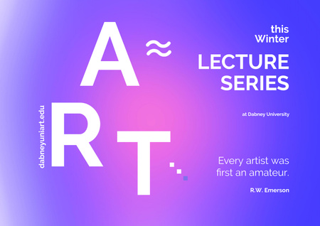 Art Lectures Announcement with Colorful Paint Smudges Poster A2 Horizontal tervezősablon