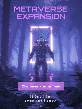 Game Festival Event Announcement Poster US Design Template