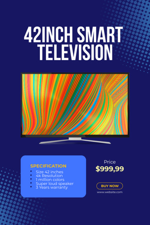 Selling Smart TV on Blue Tumblr Design Template