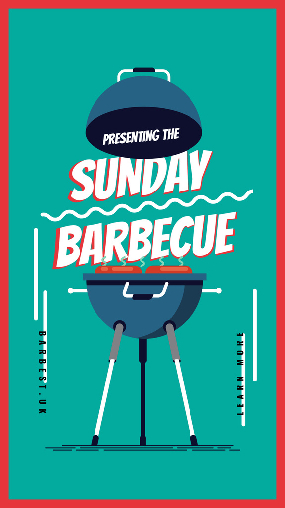 Cooking on bbq grill Instagram Story Design Template