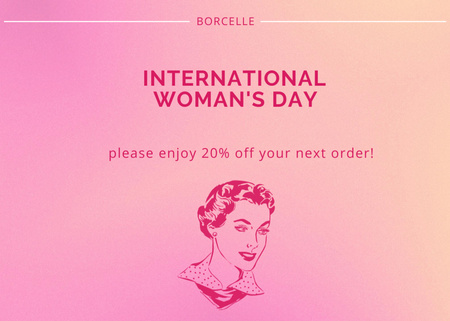 International Women's Day Discount Offer Postcard 5x7in Design Template