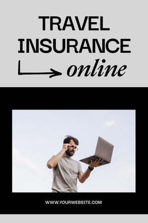 Travel Insurance Online Booking Advertisement Flyer 4x6in Tasarım Şablonu