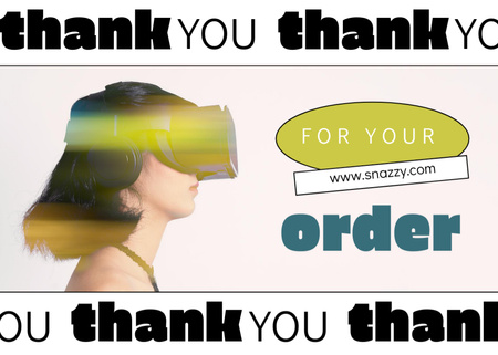 Woman in Virtual Reality Glasses Postcard 5x7in Modelo de Design