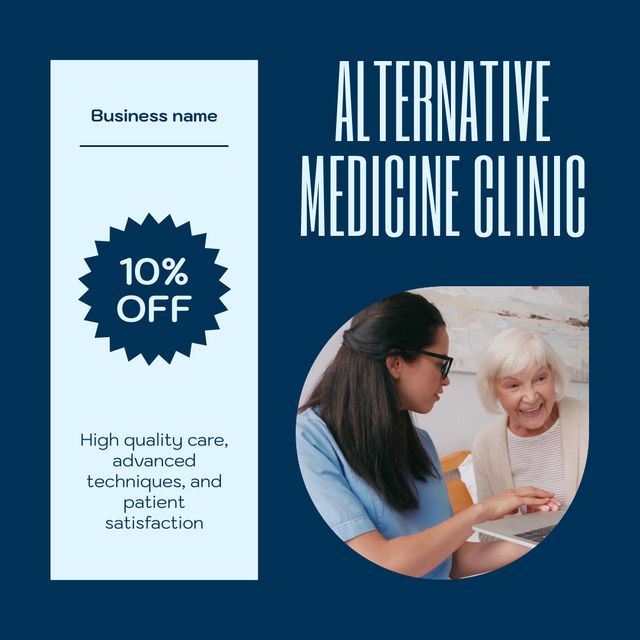 Alternative Medicine Clinic At Discounted Rates Animated Post Design Template