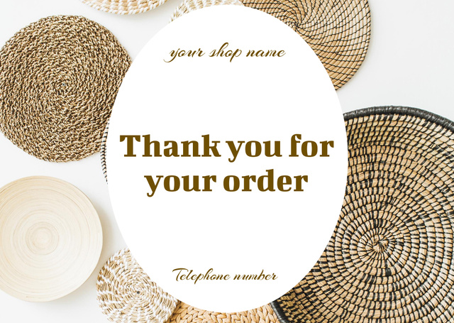 Gratitude For Order And Rope Crafts Card Design Template