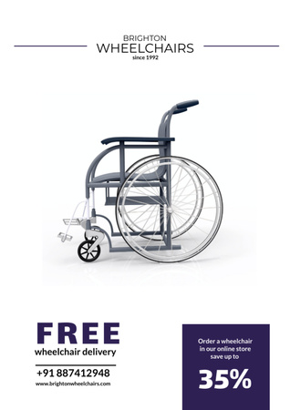 Wheelchairs store offer Flyer A4 Design Template