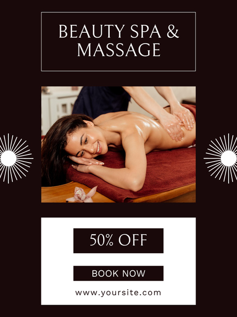 Natural Body Spa and Massage Therapy Poster US Design Template