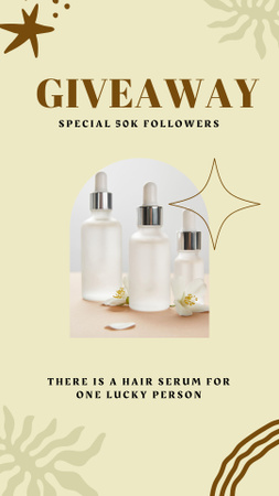 Designvorlage Giveaway of Hair Serum with Bottles für Instagram Story