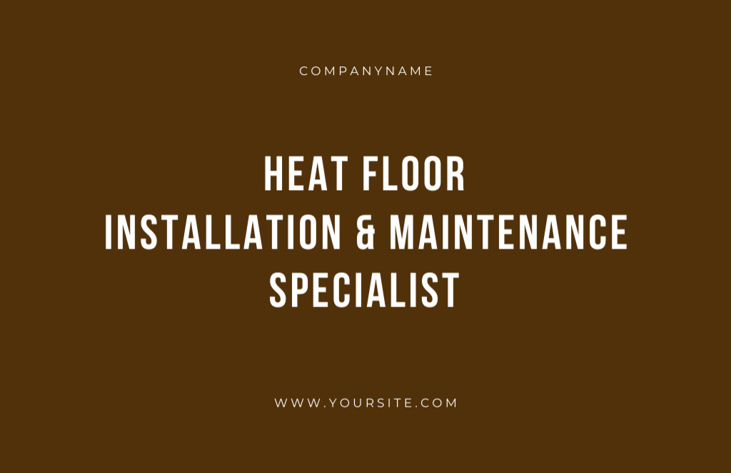 Heating Floor Installation and Maintenance Business Card 85x55mm tervezősablon
