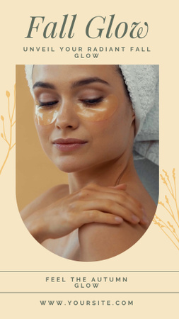 Platilla de diseño Young Woman Applying Skin Care Product Instagram Video Story