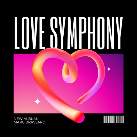 Love Symphony Tracks Due To Valentine's Day Album Cover Design Template