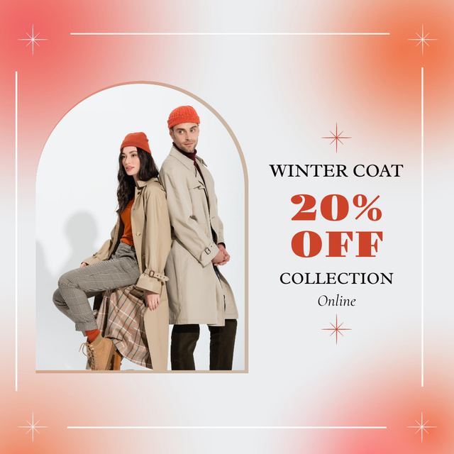 Winter Coat Collection Announcement Instagram Πρότυπο σχεδίασης