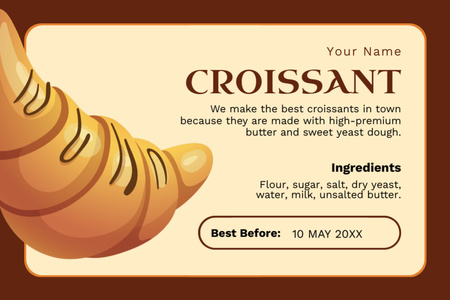 High Quality Croissants Retail Label Design Template
