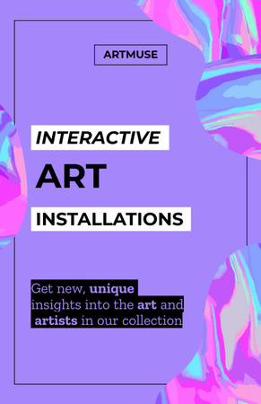 Ontwerpsjabloon van Flyer 5.5x8.5in van Interactive Art Installations Ad in Bright Surreal Frame