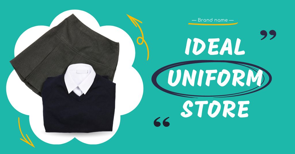 Back to School Sale Announcement For Ideal Uniform Facebook AD Design Template