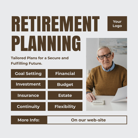 Business Consulting about Retirement Planning LinkedIn post Design Template