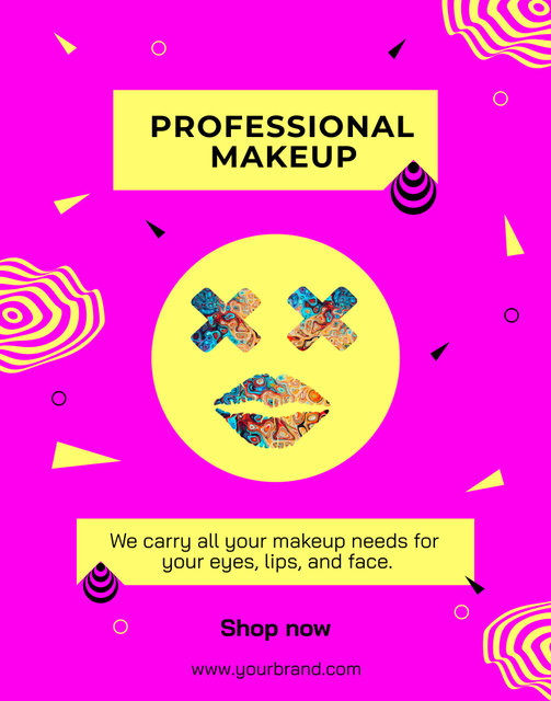 Professional Makeup and Cosmetic Goods Poster 22x28in Design Template