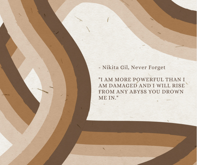 Inspirational and Motivational Phrase with Abstract Brown Lines Facebook Šablona návrhu