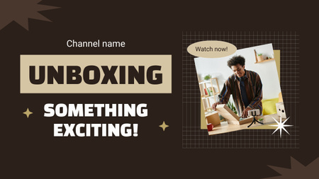 Template di design Unboxing divertente come tendenza dei social media Youtube Thumbnail