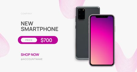 Selling a New Smartphone on White Facebook AD Design Template