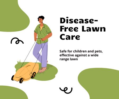 Ylivertainen taudista vapaa nurmikonhoitokampanja Facebook Design Template