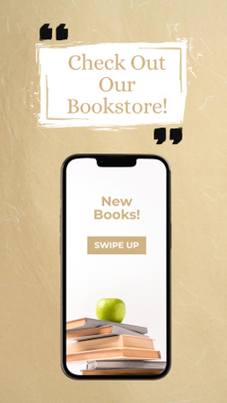 Designvorlage E-books Store Ad with Smartphone für Instagram Story