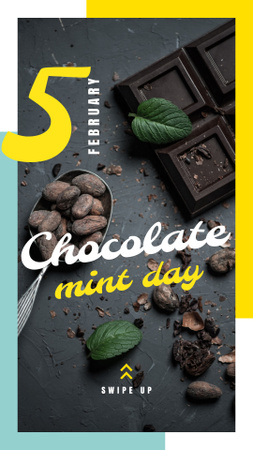 Mint chocolate pieces Instagram Story Design Template