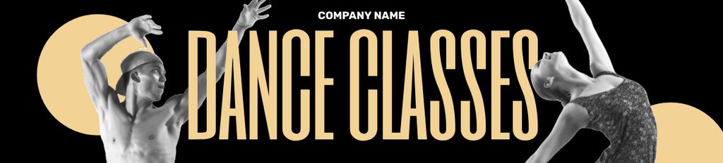 Designvorlage Dance Classes Announcement with Dancing Man and Woman für Ebay Store Billboard
