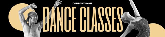 Dance Classes Announcement with Dancing Man and Woman Ebay Store Billboard tervezősablon