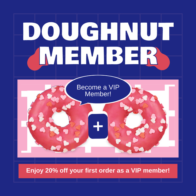Doughnut Shop Special Offer of Membership Instagramデザインテンプレート