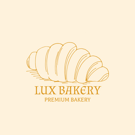 Bakery Ad with Croissant Illustration Instagram Modelo de Design