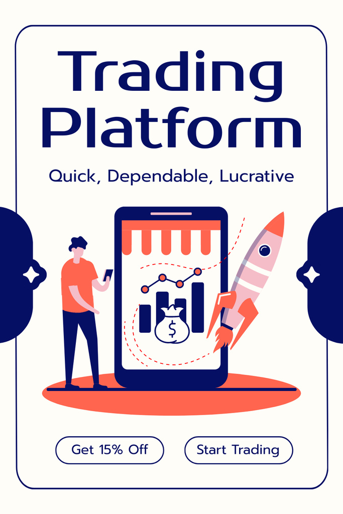 Discount on Subscription to Trading Platform Pinterest – шаблон для дизайна