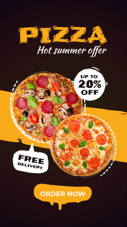 Forró nyári ajánlat pizzára Instagram Story tervezősablon