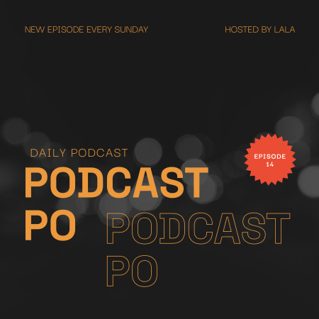Designvorlage Ein faszinierender Podcast mit einem Gastmoderator für Podcast Cover