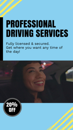 Professional Driving Services With Discount Instagram Video Story Modelo de Design