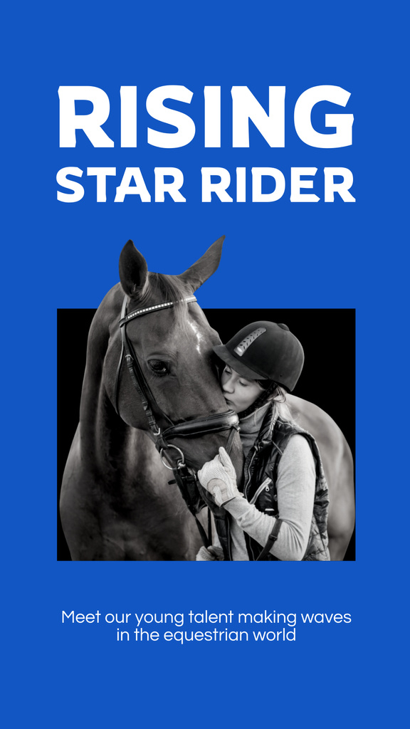 Plantilla de diseño de Photo of Rising Equestrian Star Instagram Story 