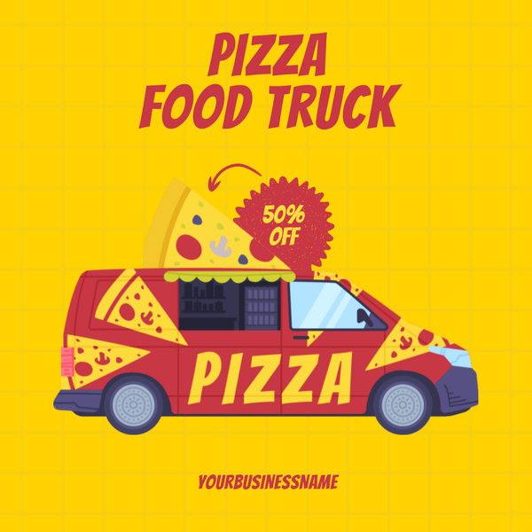 Food Truck Ad with Pizza