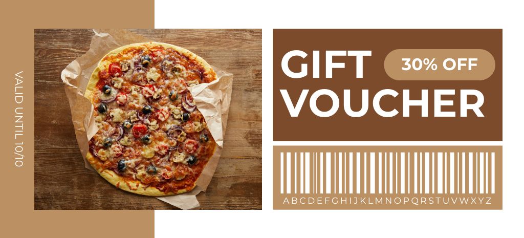 Modèle de visuel Gift Voucher for Pizza with Discount - Coupon 3.75x8.25in