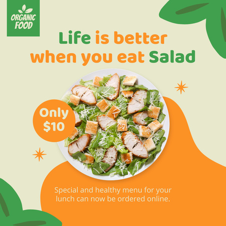 Inspiráció az egészséges salátához Instagram tervezősablon