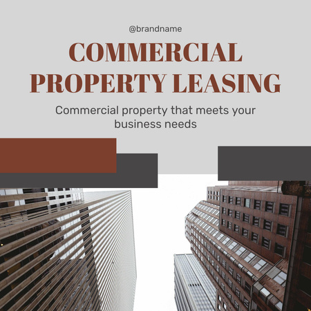 Commercial Property Leasing Instagram AD Design Template