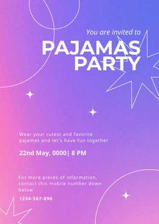 Designvorlage Pajama Party Announcement für Invitation