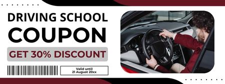 School's Driving Classes for Students With Discounts Coupon Design Template