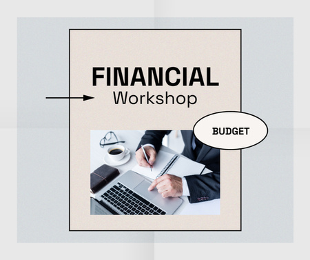Financial Workshop promotion with Notebook Facebook Design Template