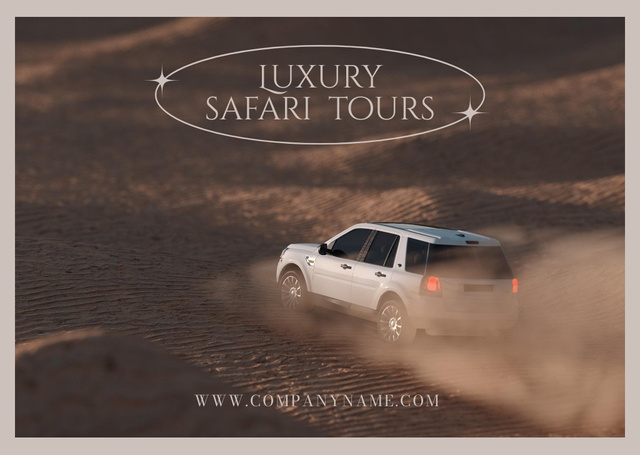 Ontwerpsjabloon van Postcard van Ad of Luxury Safari Tours Offer