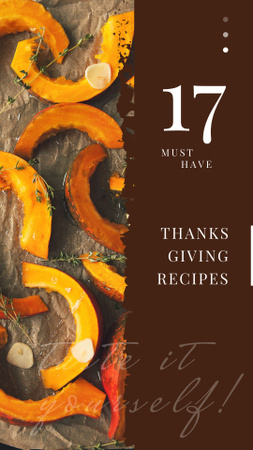 Roasting Thanksgiving pumpkin pieces Instagram Story Design Template